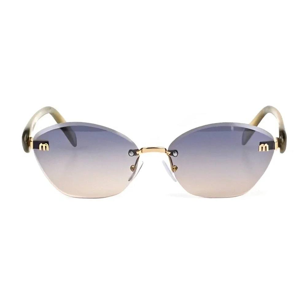 Rimless Butterfly‎ Gradient Sunglasses Gold Hardware Marbled Amber Lentes Gafas